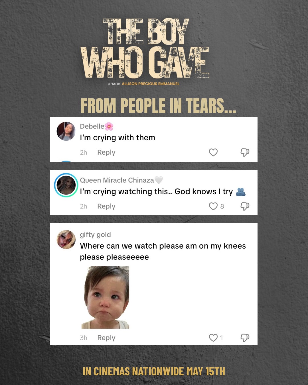 From people in tears — viewer reactions to The Boy Who Gave