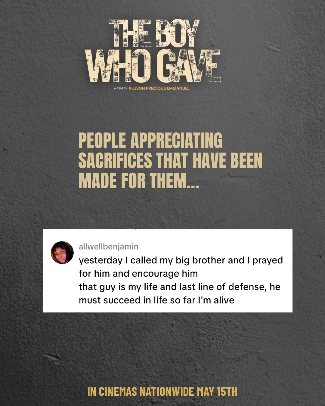 People appreciating sacrifices made for them