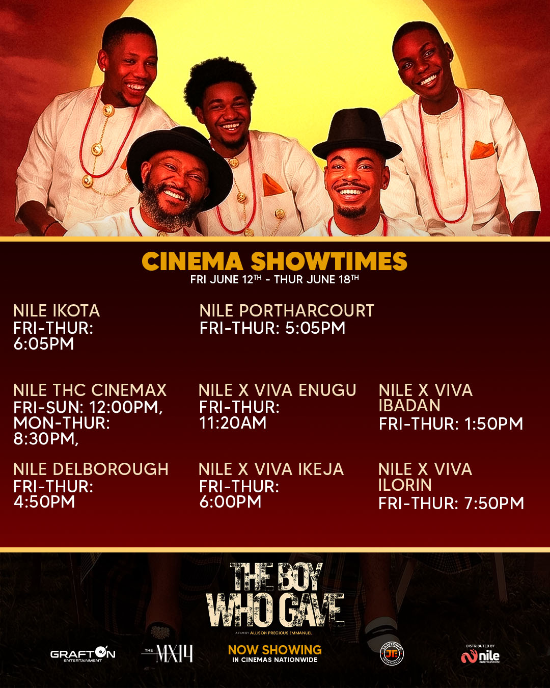 The Boy Who Gave Week 5 — Nile Ikota, Port-Harcourt, THC Cinemax, Delborough, Nile x Viva Enugu, Ibadan, Ikeja, Ilorin
