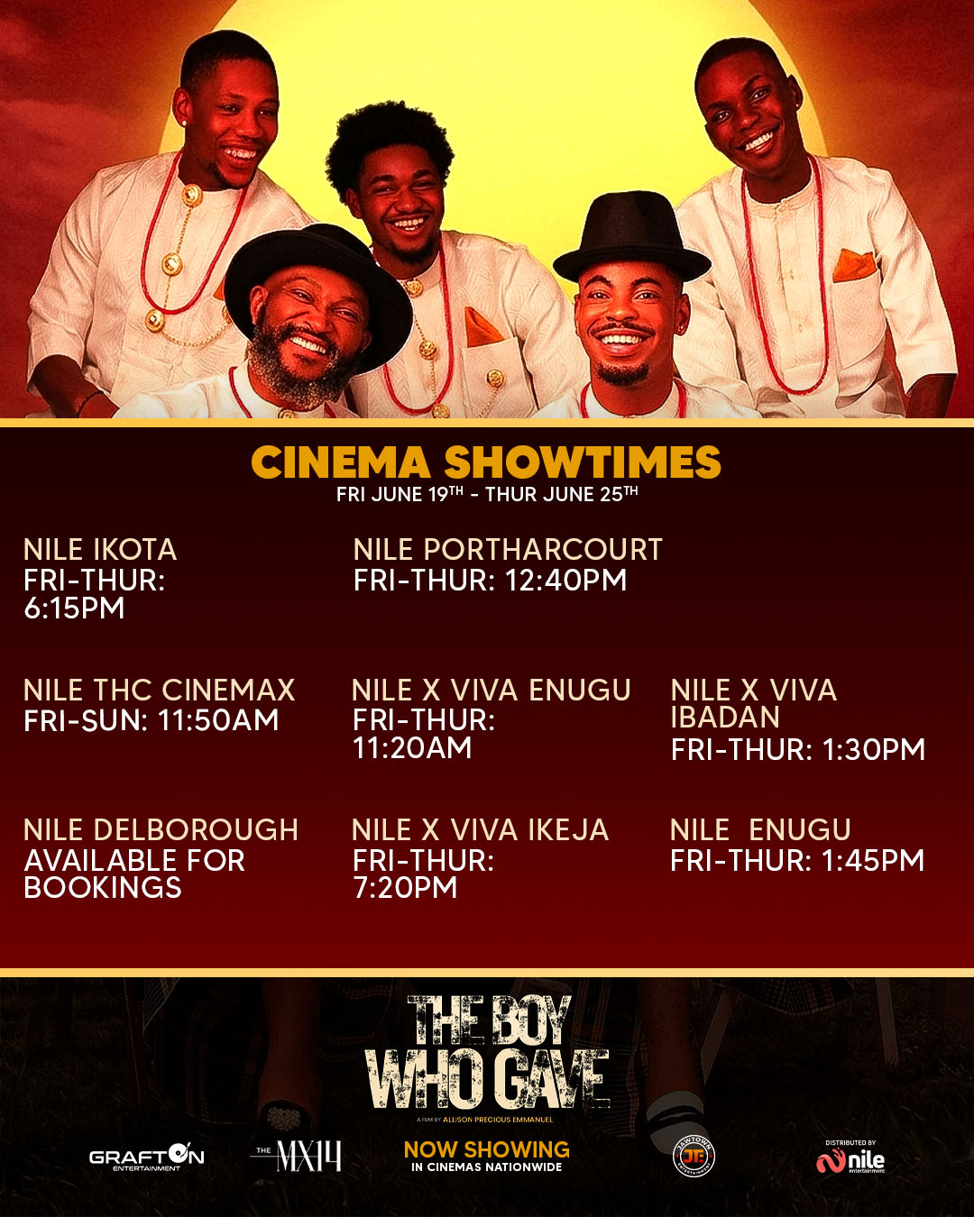 The Boy Who Gave Week 6 — Nile Ikota, Port-Harcourt, THC Cinemax, Delborough, Enugu, Nile x Viva Enugu, Ibadan, Ikeja